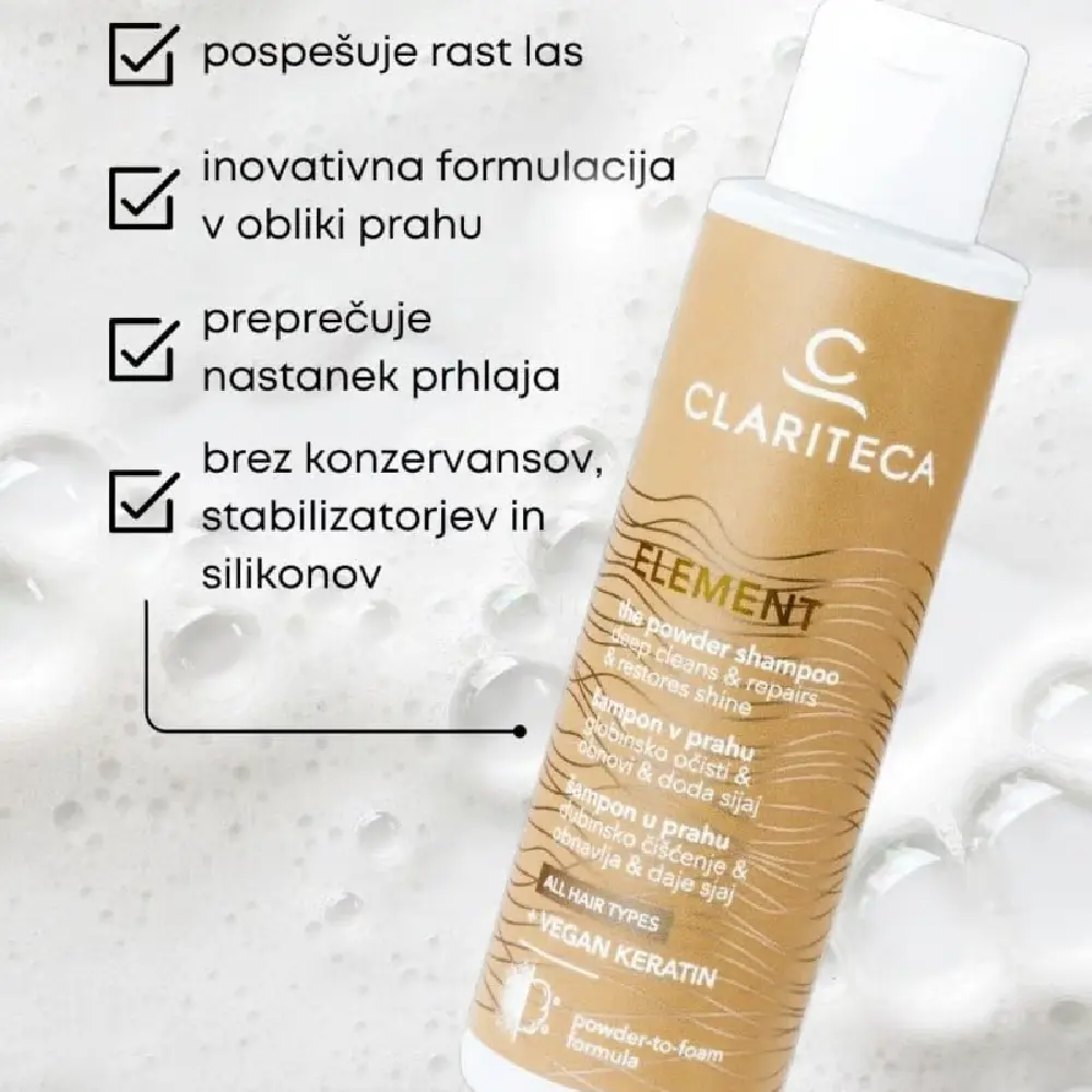 Clariteca Element, šampon za lase v prahu (50 g)